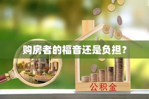 新会购房者的福音还是负担？