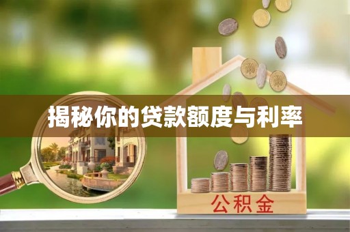 新会揭秘你的贷款额度与利率