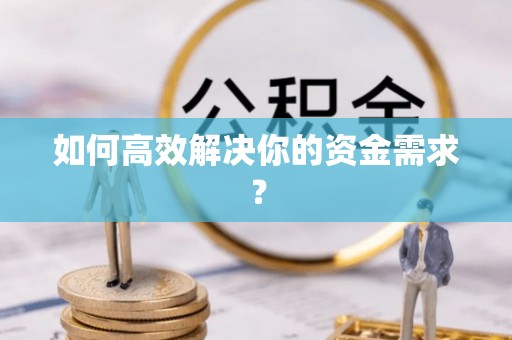 新会如何高效解决你的资金需求？
