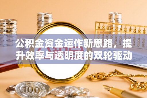 新会公积金资金运作新思路，提升效率与透明度的双轮驱动