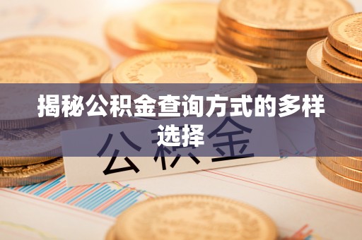 新会揭秘公积金查询方式的多样选择